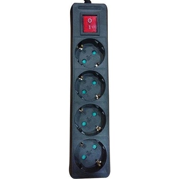 EUROLAMP РАЗКЛОНИТЕЛ С 4 ГНЕЗДА, КЛЮЧ И ДЕТСКА ЗАЩИТА, ЧЕРЕН, С КАБЕЛ