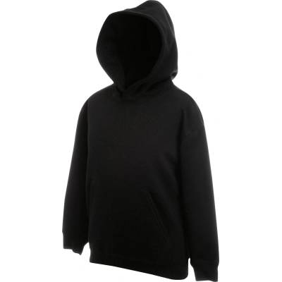 Fruit of the Loom КЛАСИЧЕСКИ ДЕТСКИ СУИТШЪРТ С КАЧУЛКА / Детски суитшърт с двуслойна качулка - черен 116 (162043002a4)