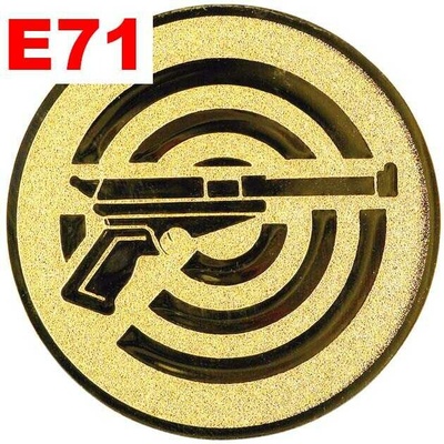 Emblém E71 PISTOL umístění na sportovní pohár nebo medaili 25 mm