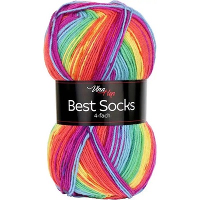 Vlna-Hep Best Socks 4-fach 7074 duhová