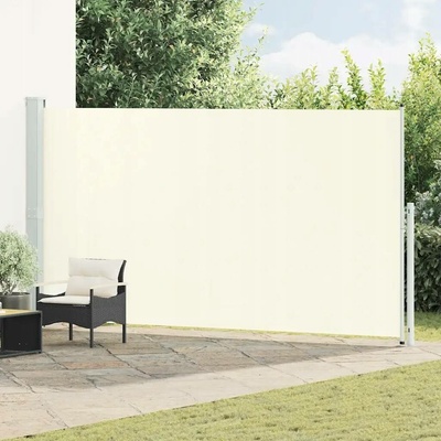 vidaXL Zatahovací boční markýza 200 x 500 cm krémová