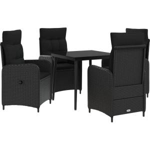 vidaXL Комплект кафе маси 5 бр. Черно (3422449)