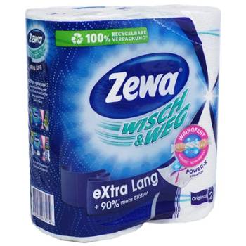 Zewa Wisch & Weg Extra Long кухненска хартия, 2 бр. х 86 къса (57475685686)