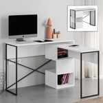 TopMebel Офис бюро Polymorphic Badau TopMebel от меламин в бял цвят 110x37.2x77cm
