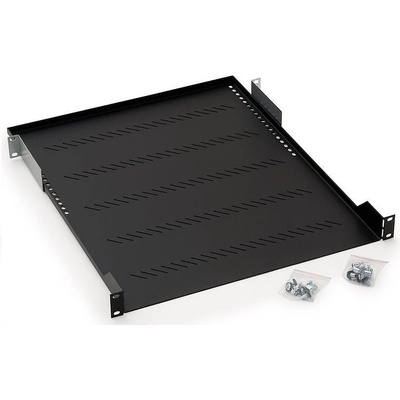 TRITON Police s perforací 19", 1U/750mm, nosnost 40kg, šedá