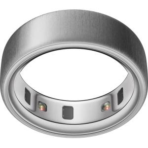 OURA Ring 4 - Brushed Silver - Size 4 - Smart Ring | Measure First with Oura Ring 4 Sizing Kit | Sleep Tracking Wearable - Heart Rate - Fitness Tracker - Up to 8 Days Battery Life - JZ90-54220-04 (JZ90-542
