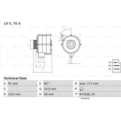 BOSCH Alternátor 0986033810