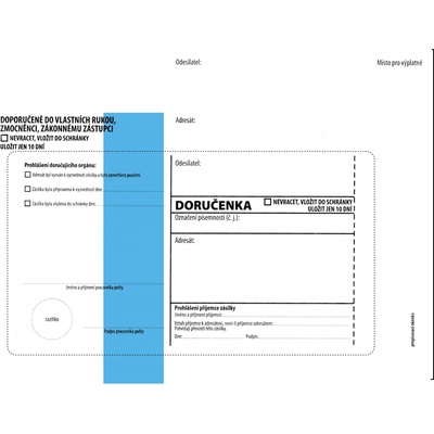 Obálka doručenka modrý pruh C5 162 x 217 mm, 1000 ks
