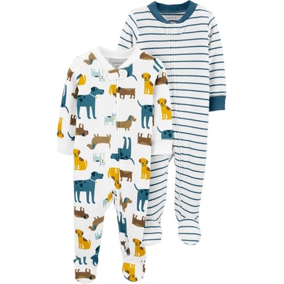 CARTER'S Overal na zip Sleep&Plays Dogs and Stripes chlapec LBB 2ks