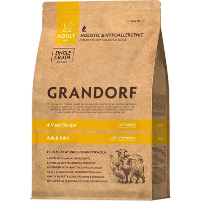 Grandorf 4 Meat & Brown Rice Adult MINI Breeds 3 kg