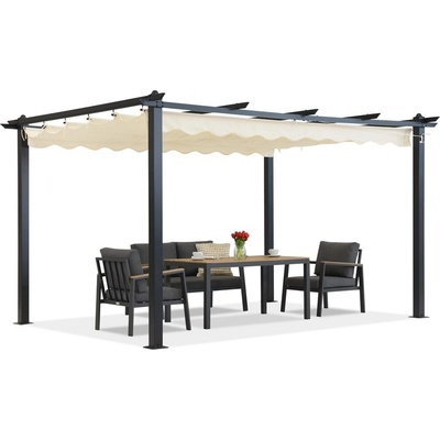 Garden Point pergola Barbados 3x3 m Terasová antracitově béžová