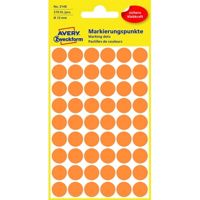Avery Zweckform 3148 etikety 12mm 5 ks oranžové