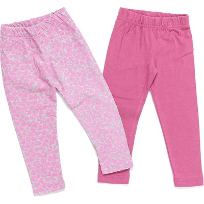 JOYCE Dívčí legíny s elastanem DOUBLE PACK HEART 2ks Růžová