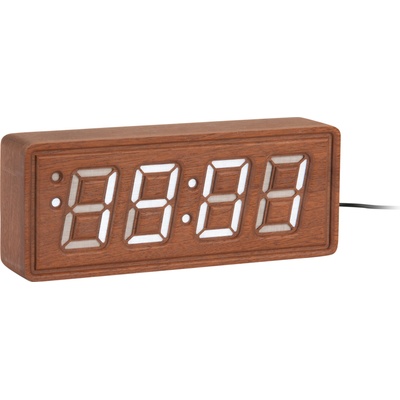 Karlsson Solid Wood Engraved часовник и будилник, тъмно дърво (KA6024DW)