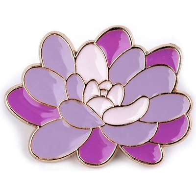 Stoklasa brož odznak květ, čtyřlístek 3 fialová sv. květ