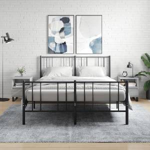 vidaXL Нощни шкафчета 2 бр сив сонома 40x35x50 см инженерно дърво (830649)