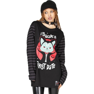 KILLSTAR дамска тениска с дълъг ръкав KILLSTAR - Purrrfect - черно - KSRA005752