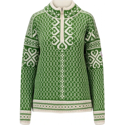 Dale of Norway Дамски вълнен пуловер Dale of norway Women's Leknes Sweater Wool jumper - Springgreen / Off White / Sandmelange - размер XS (105-6542-0211)