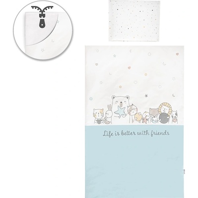 Lorelli Спален комплект Lorelli - Cosy, Happy Friends, 5 части, Син (10420066402)