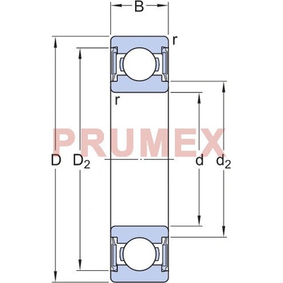 SKF W 6200-2RS1 nerezové kuličkové ložisko