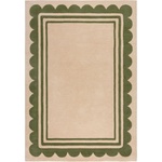 Flair Rugs Ръчно изработен вълнен килим в зелен и естествен цвят 120x170 cm Lois Scallop - Flair Rugs (503119376098)