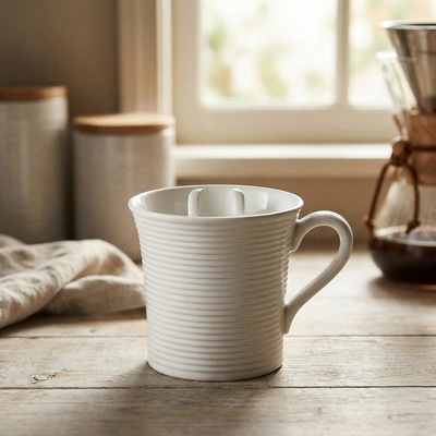 RAK Evolution biela šálka na kávu a čaj z porcelánu 300 ml