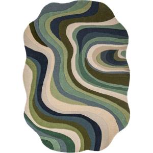 Flair Rugs Зелен ръчно изработен вълнен килим 140x200 cm Envy Wool - Flair Rugs (503119382663)