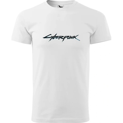 Sablio tričko s potlačou Cyberpunk 2077 nápis bílé