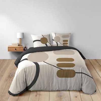 douceur d'intérieur Бежово двойно удължено памучно спално бельо 240x220 cm Santana - douceur d'intérieur (1645133)