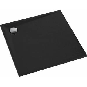 OMNIRES Квадратно душ корито от композит Omnires Stone матово черно 80x80 см (STONE80/KBL)