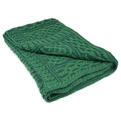 Vlnka Vlněný pletený pléd Merino zelená 100x140