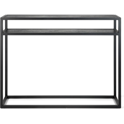 Черна конзолна маса с дъбова дървена плоскост 30x120 cm Daniël - Spinder Design (ST396-22-22)