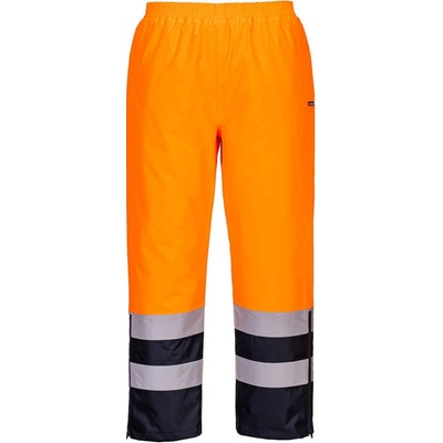 Portwest S598 Hi Vis reflexné zimné nohavice oranžová tmavomodrá