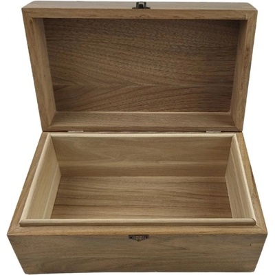 Ръчно изработена дървена кутия за бижута от масивен орех (6326)