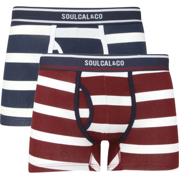 SoulCal Block pruhy Trunks navy/white/burg