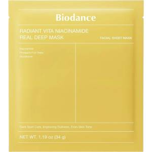 Biodance Маска за лице с глутатион, ниацинамид, хиалуронова киселина и куркума Biodance Radiant Vita Niacinamide Real Deep Mask (361459)
