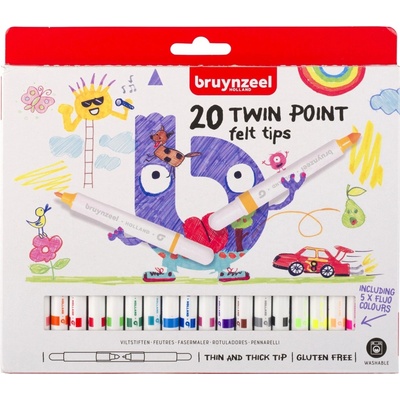 Bruynzeel 60125020 Dvojité fixy sada 20 barev 40 fixů