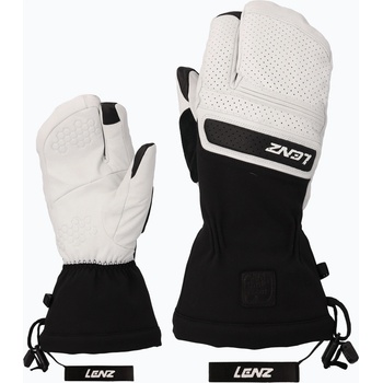 Lenz Дамски скиорски ръкавици Lenz Think About Lobster white/black