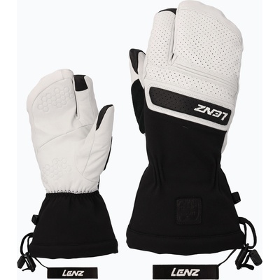 Lenz Дамски скиорски ръкавици Lenz Think About Lobster white/black