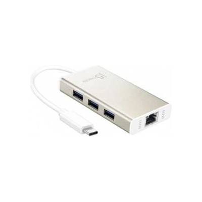 j5create Хъб 3-портов j5create JCH471 USB-C до 3×USB-A 3.0 + Gigabit Ethernet