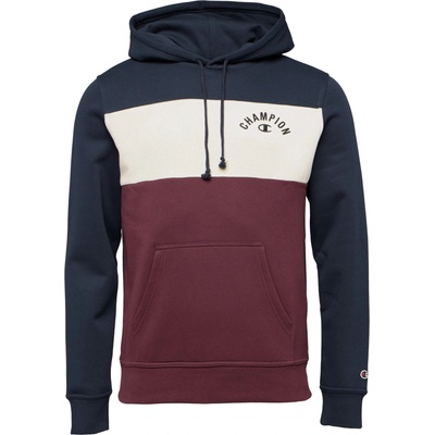 Champion Hooded vínová tmavo modrá biela