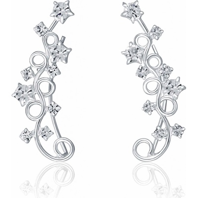 JwL Luxury Pearls Nádherné pozdĺžne náušnice s kryštálmi JL0611