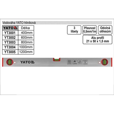 YATO Vodováha 1000 mm YT-3004