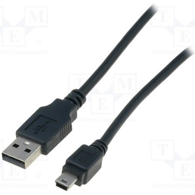 Digitus AK-300108-010-S USB 2.0, USB A vidlice, USB B mini vidlice, niklovaný, 1m