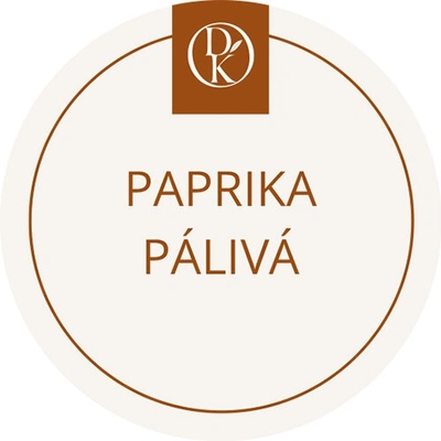 Davídkovo koření Etiketa Paprika pálivá béžová průměr 4,5 cm 1 ks