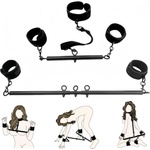SuperLove Ultimate Adjustable Bondage Spreader Bar Set Black