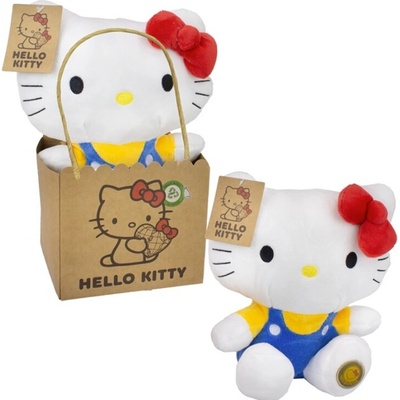 Hello Kitty v tašce s modrým tričkem 27 cm