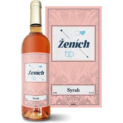 Sablio Ženích šíp Syrah ružové suché víno 12 % 0,75 l (čistá fľaša)
