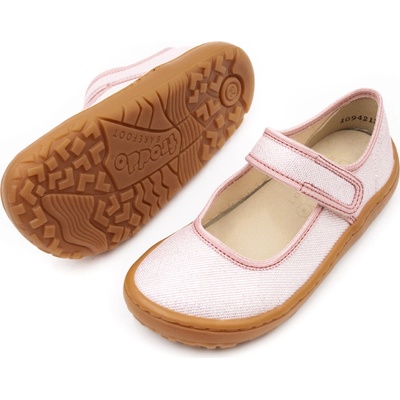 Froddo dievčenské plátené barefoot baleríny CANVAS BALETTY pink shine