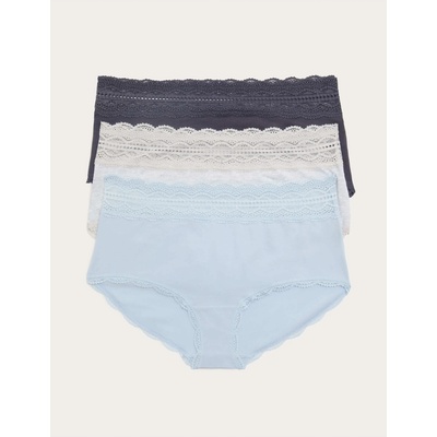 Marks & Spencer Шорти с висок пояс и висок дял памук, 3 бр. Marks & Spencer сива Marks & Spencer | Siv | ЖЕНИ | 8